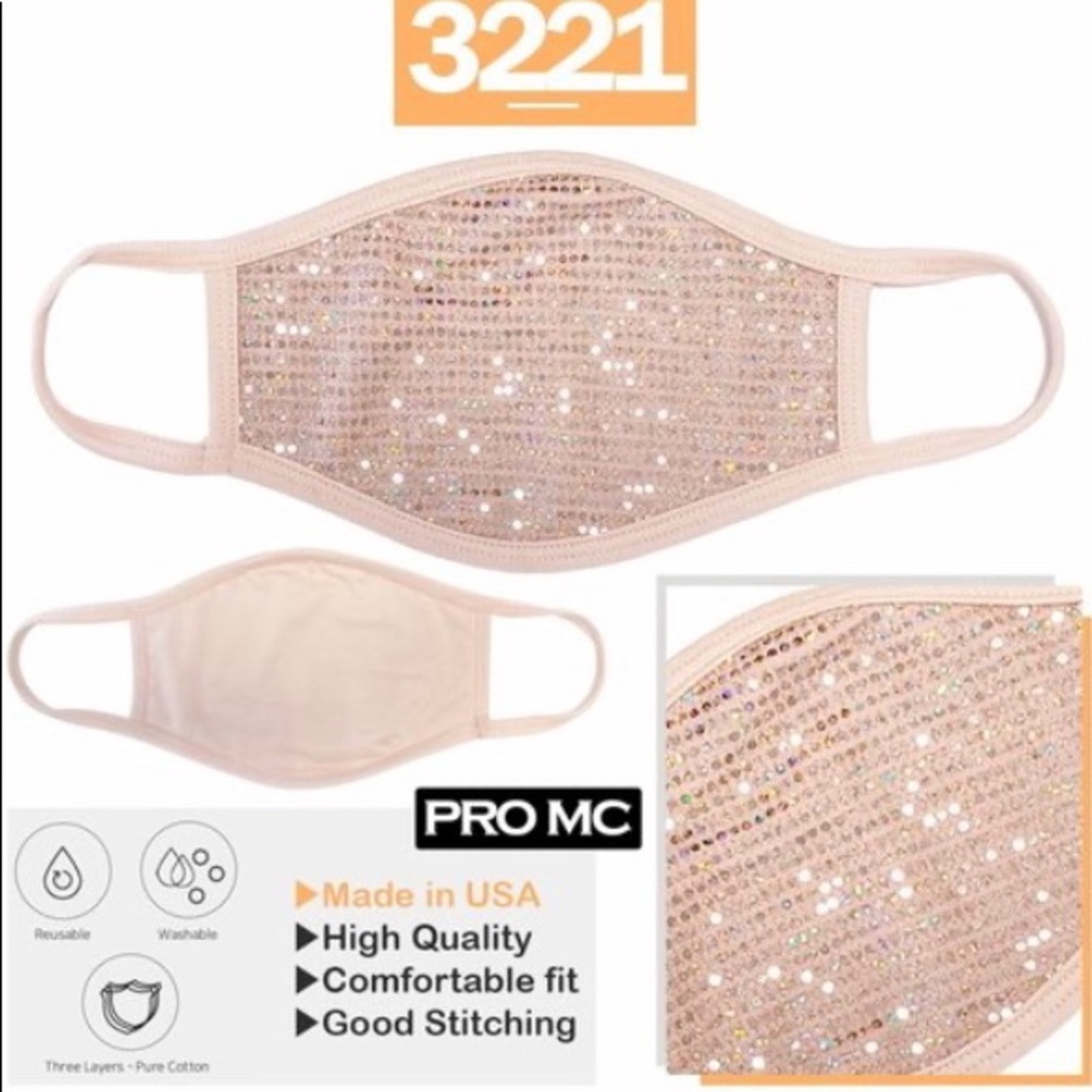 โผ๏ธ Sparkle Diamond Protection Face Mask - Picture 2 of 3